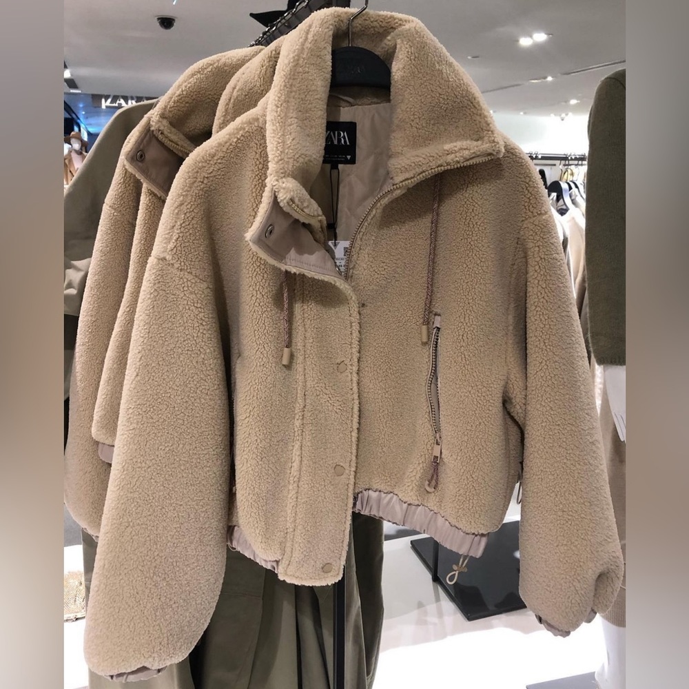 Zara Cream Teddy Jacket